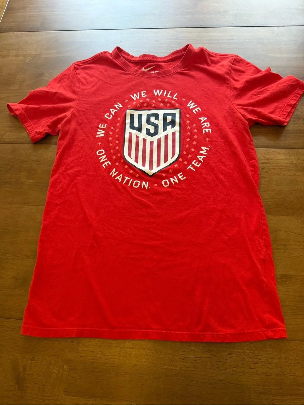 Nike USA Soccer T Shirt Red One Nation One Team World Cup Tee Size Small USMNT